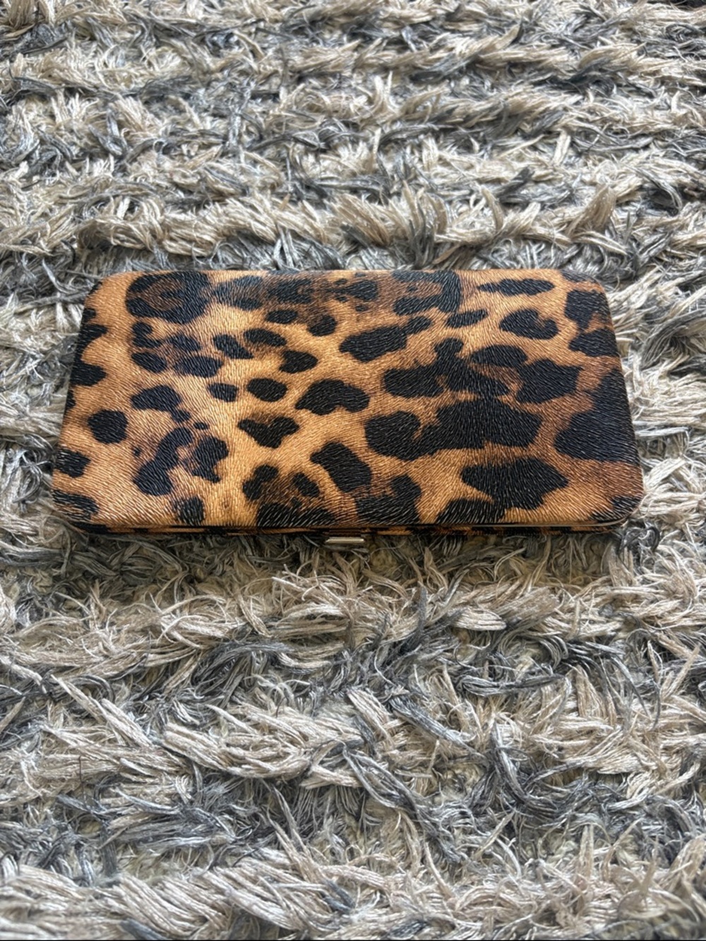 Leopard Print Clutch Wallet in Brown